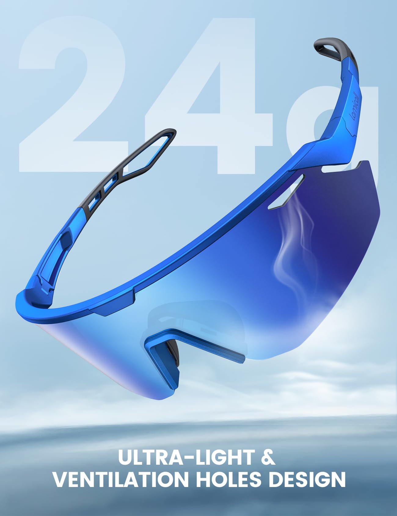 Lamicall 24g Polarized Sports Sunglasses for Men Women - UV400 Protection Sun Glasses Gifts for Running Cycling Baseball - 4