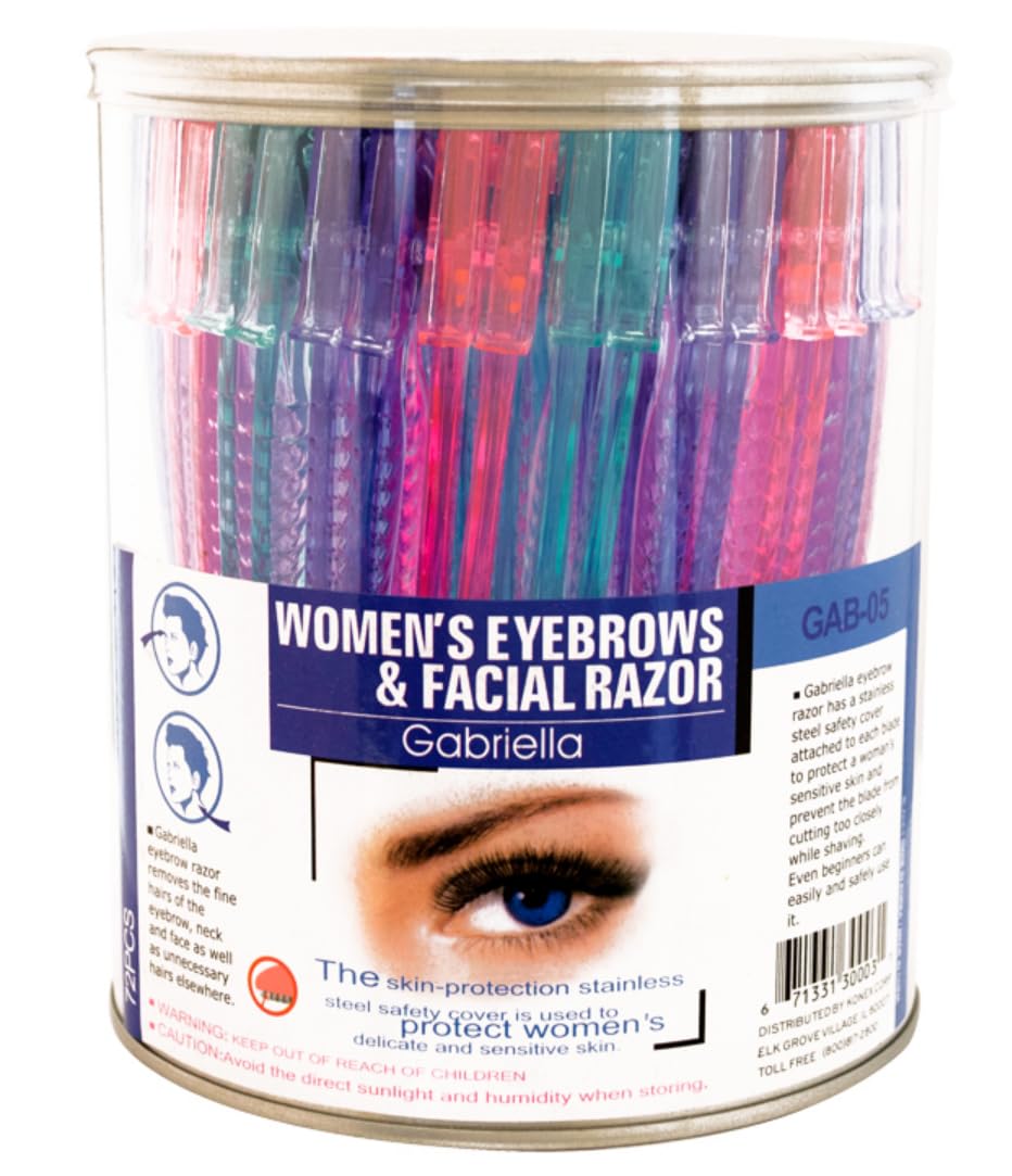 72pc GABRIELLA EYEBROW RAZOR SHORT 72 CT JAR