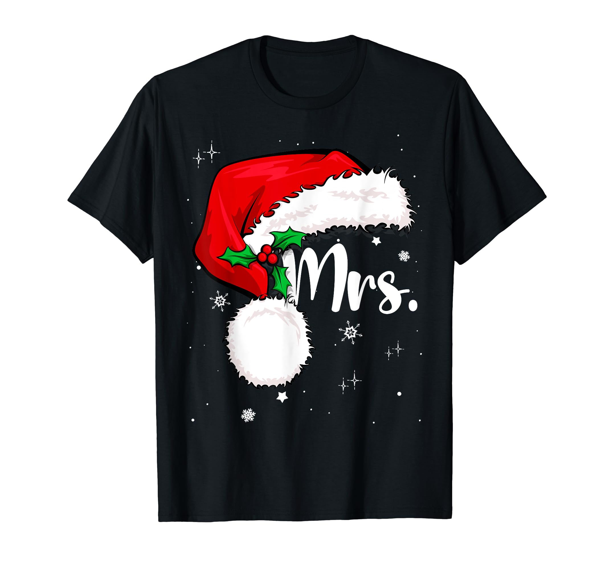 Mr Mrs Claus Christmas Couples Matching His And Her Pajamas T-Shirt