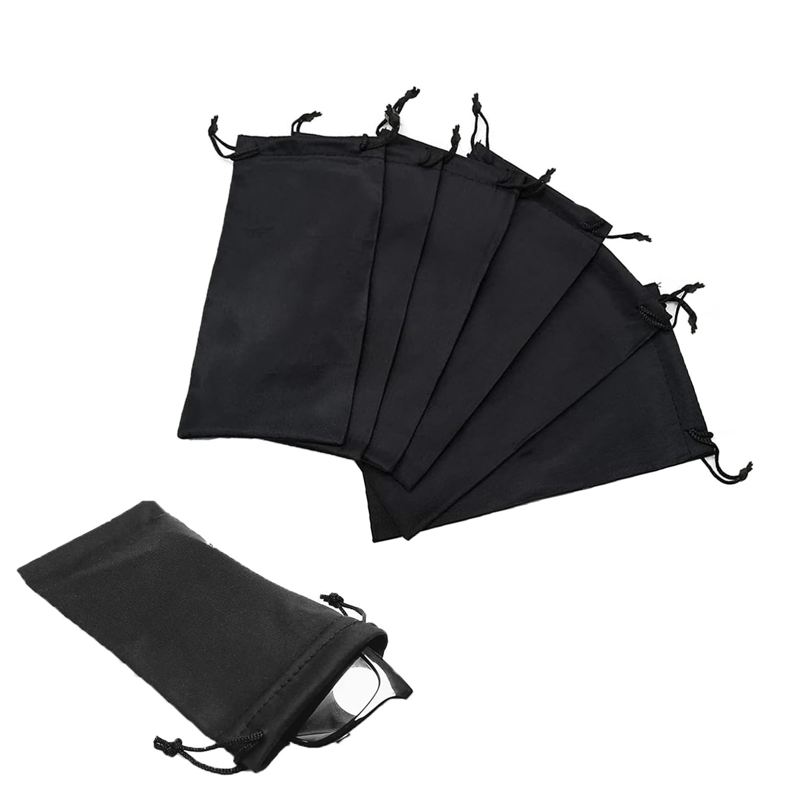 SHENLONG6pcs Sunglasses Case Glasses Pouch,Portable Soft Soft Cloth Bag  Glasses Case,Spectacles Glasses Pouch Case Drawstring Bag,Microfiber Soft