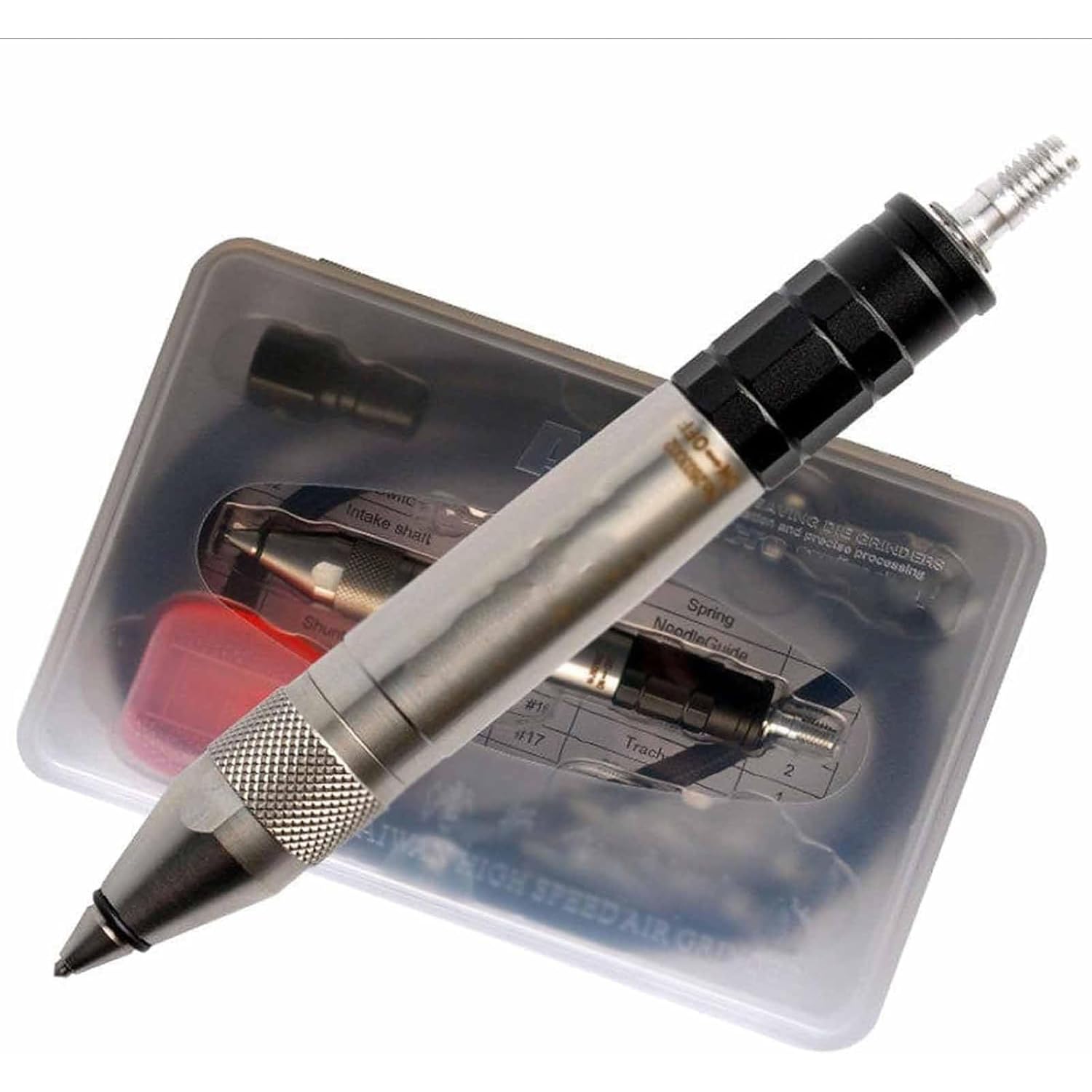 Penna per Incisione Pneumatica, Strumento per Incisione su Metallo Ad Aria Compressa, velocità 18000 Giri/min, con Punta in Carburo di Tungsteno da 2,0 Mm, Volume di Aspirazione 90 Psi, per