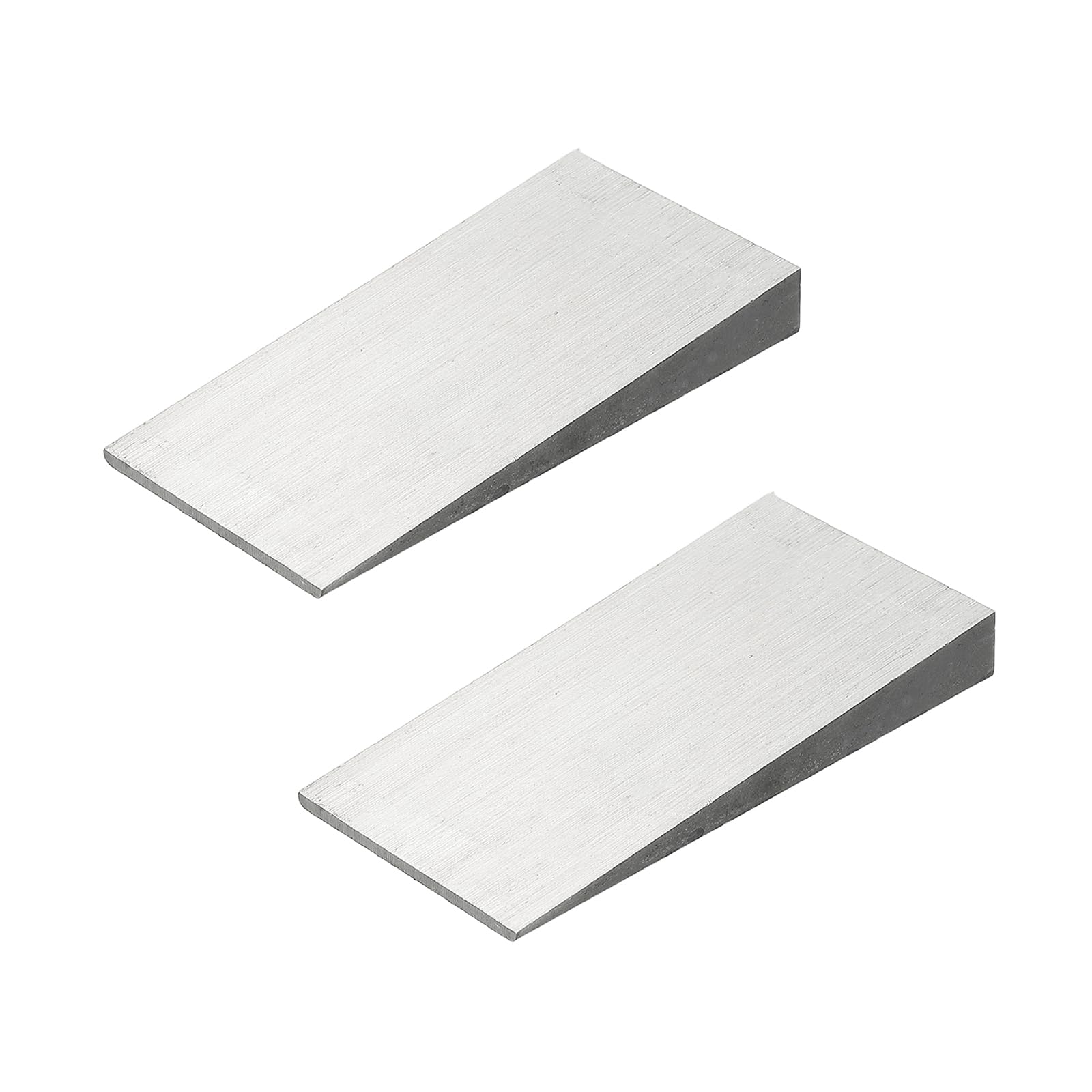PATIKIL 2 Pcs Metal Wedge, 4.8x2.4x0.6 Inch Carbon Steel Wedge Shims Triangle Flange Beveled Washers Strong Durable for Pipe Fitting Welding Tool Factory Lathe Machine Tool, Silver Tone