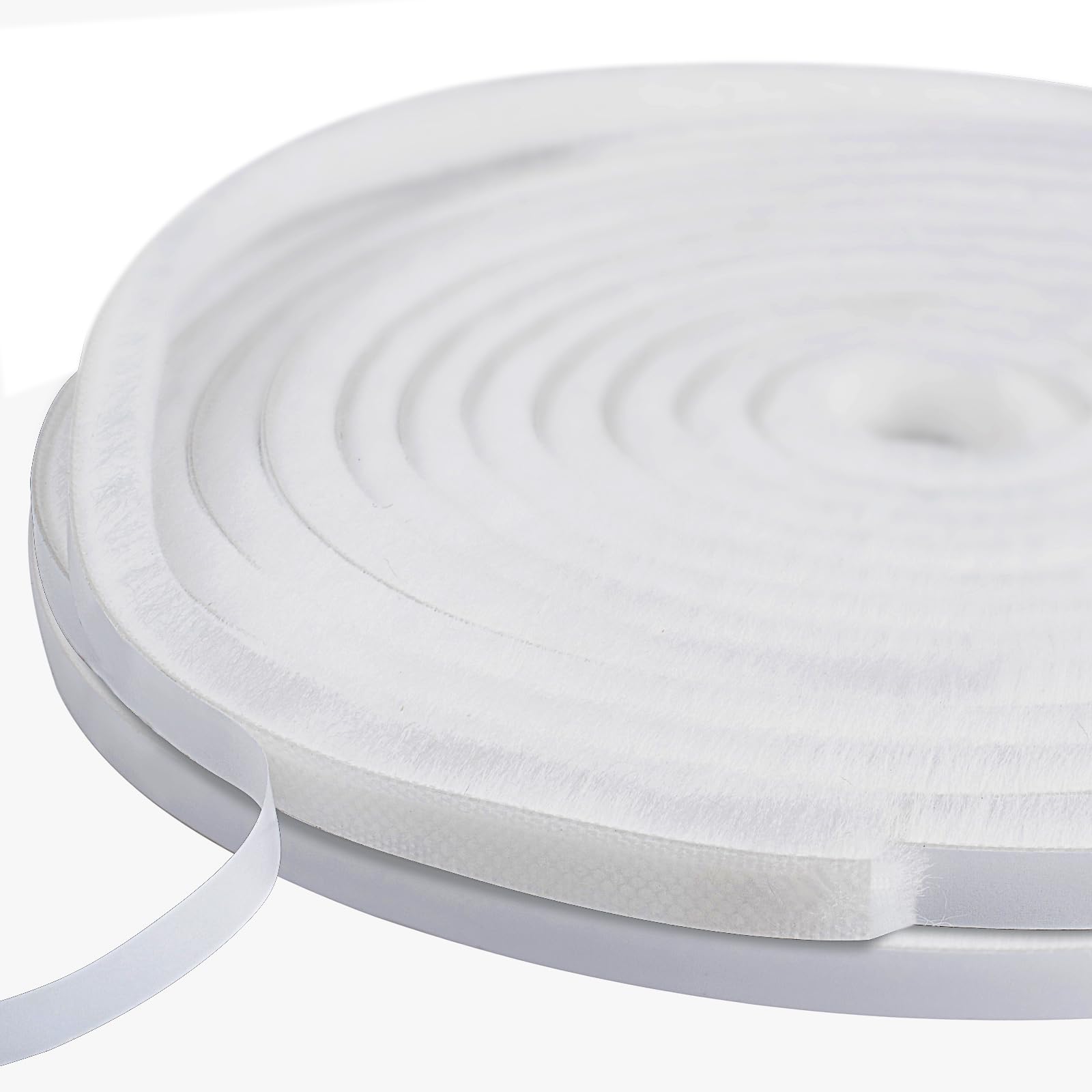 Brush Draft Excluder for Windows, 10 Meters(L) x 9 mm(W) x 15mm(T) Self-Adhesive Brush Weather Stripping Seal Strip Air Stopper for Sliding/External Door, White