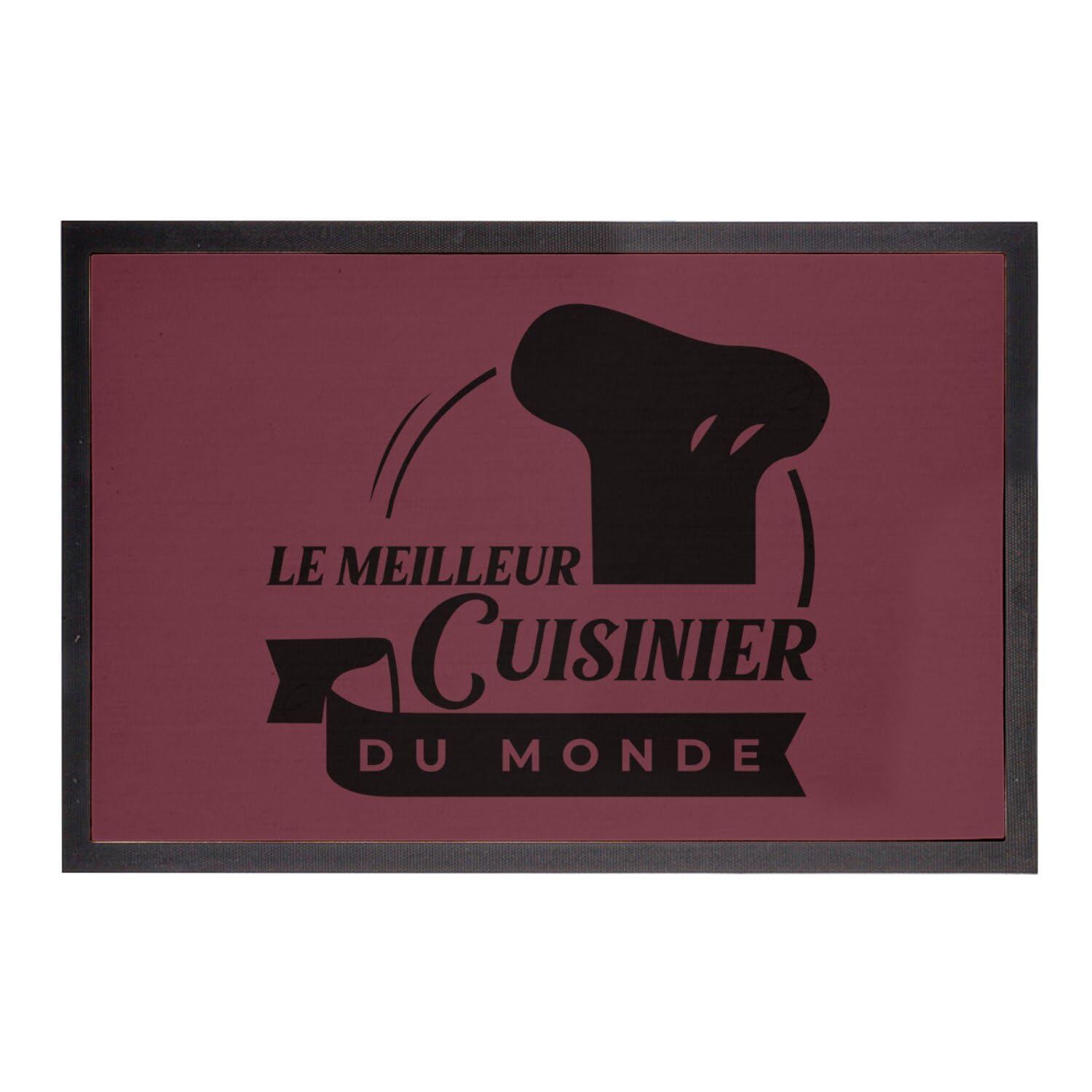 Paillasson rouge cuisine tapis de sol antidérapant Chef Papa 75x50cm
