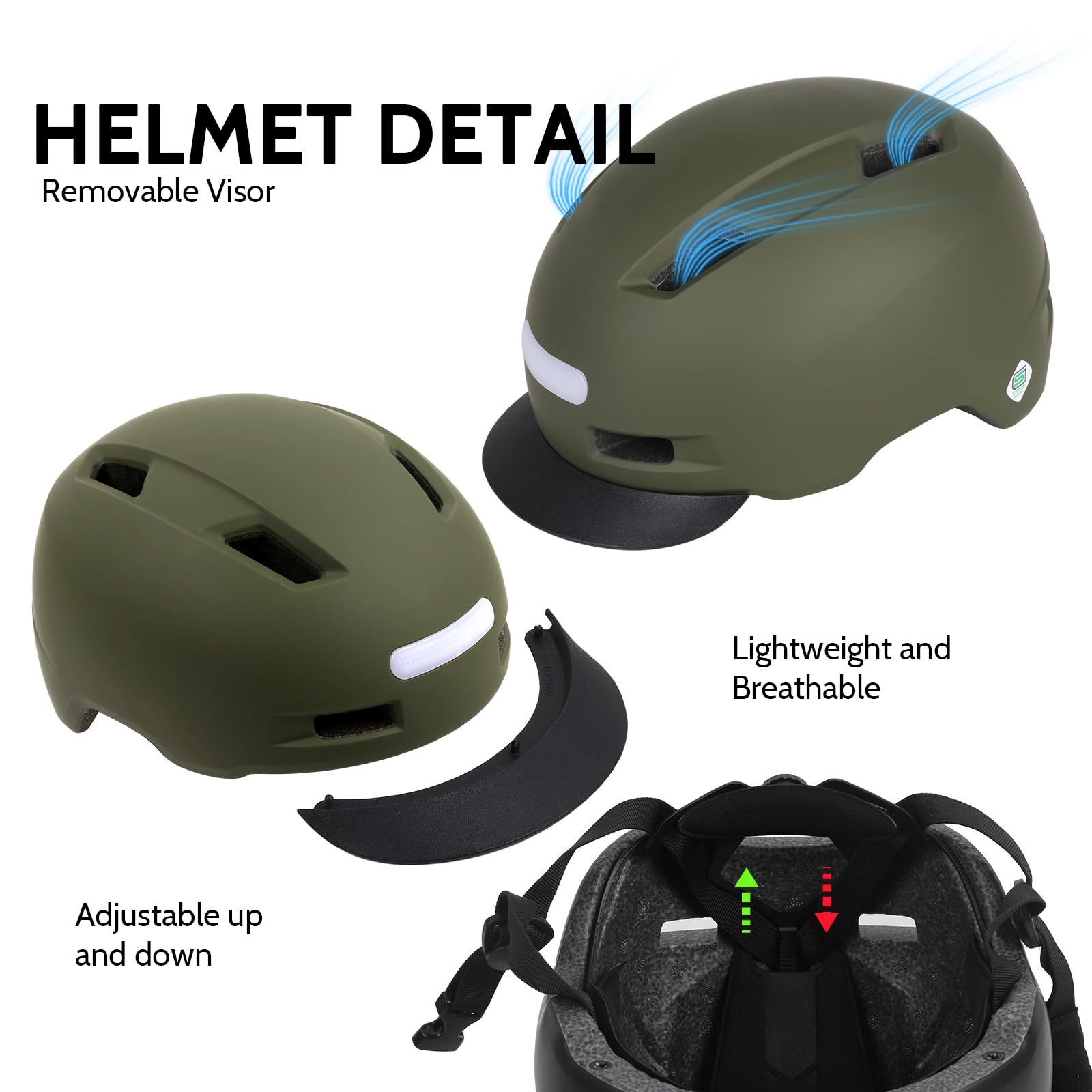 Shinmax Bicycle Helmet for Men and Women Bike Helmet with Light, 5 Modes, Bicycle Helmet with Visor, Mountain Bike Helmet - Image 4