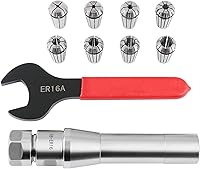Vista 4 de Accusize Industrial Tools R8 Shank Plus 8 Pcs Sistema de Collet Er16, 3/32" - 3/8", 1 Llave en una Caja Ajustada, 0223-0944