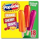 Popsicle Ice Pops Orange Cherry Grape 18 Count For a Frozen Dessert Frozen Ice Pops With only 15 Calories 29.7 oz
