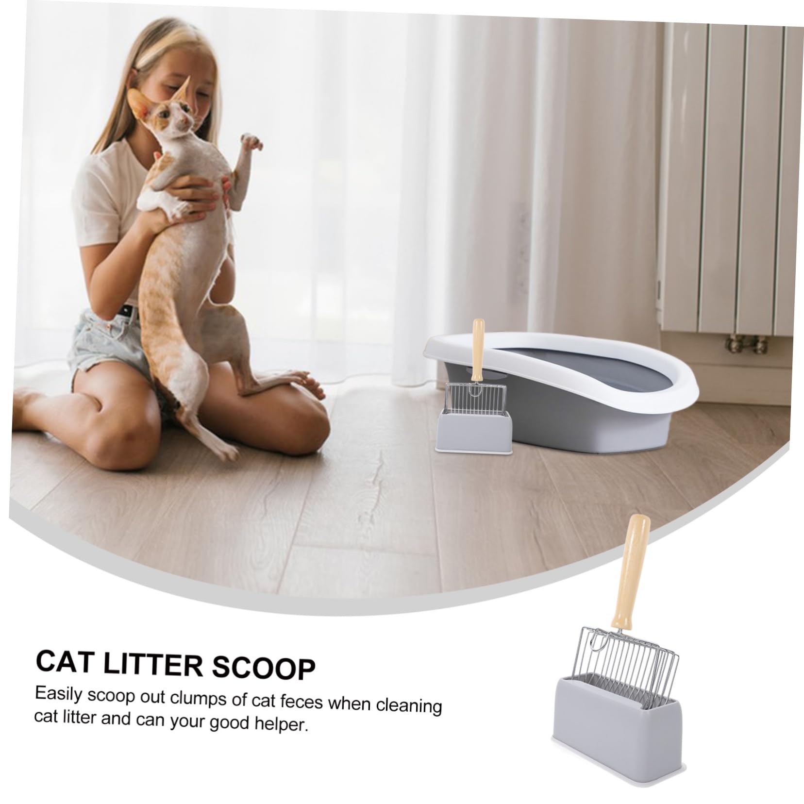 BESPORTBLE 3sets Cat Litter Scoop Acciaio Inossidabile Facilità di Pulizia con Manico Ergonomico per Lettiera e Contenitori per Gatti Accessorio Pratico e Resistente con Base