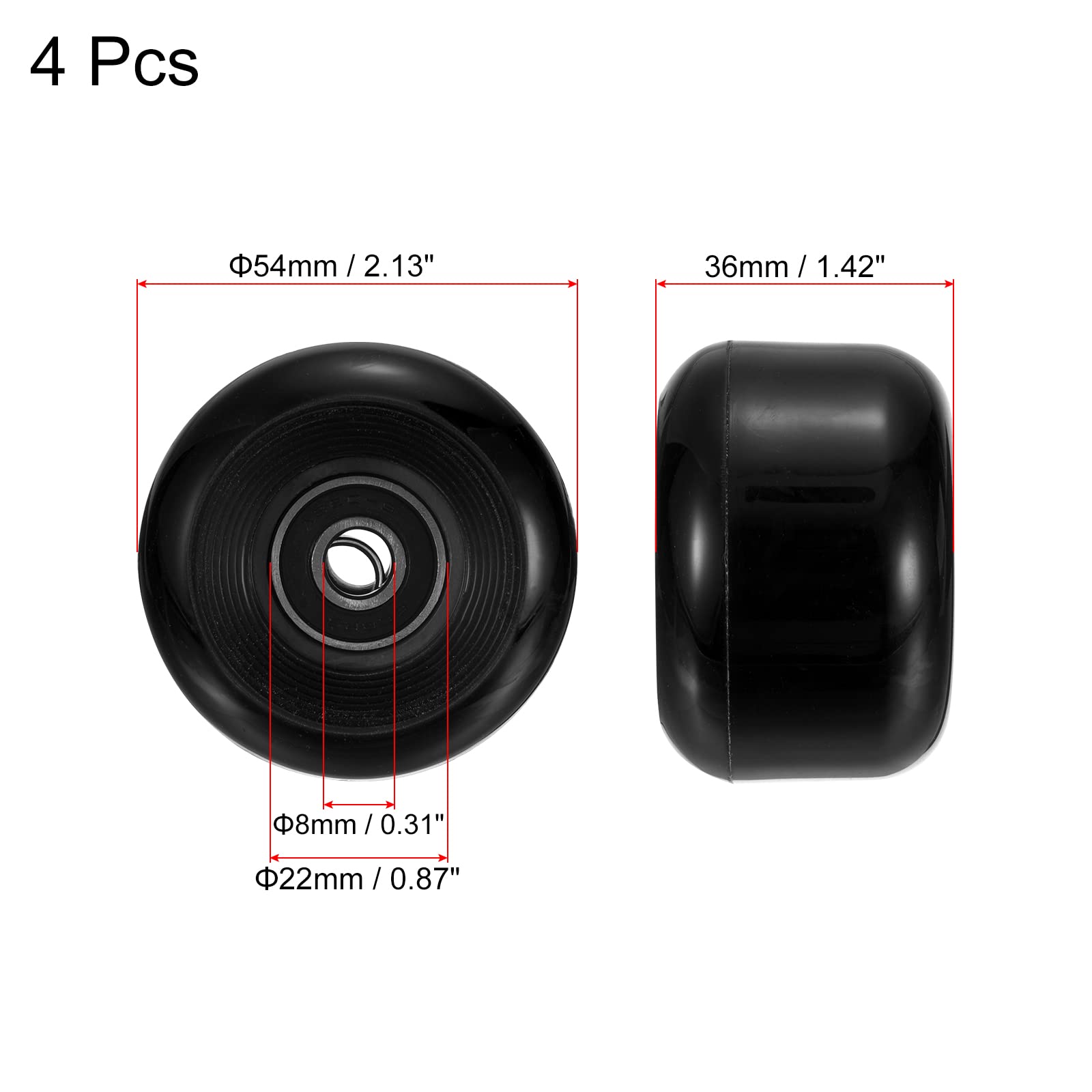 PATIKIL Ruota per skateboard con cuscinetti ABEC-9, ruote da strada per skateboard Cruiser ruota di ricambio 85A