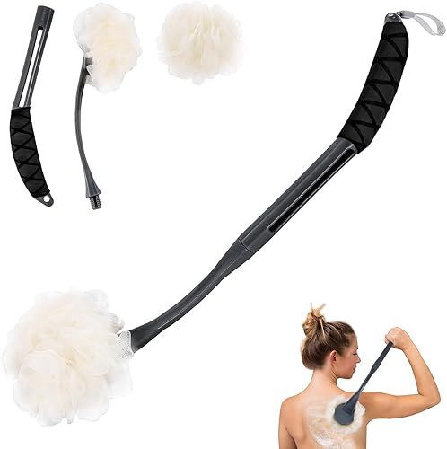 Esponja de ducha de 20.5 pulgadas, esponja de esponja de lufa en barra, exfoliante y mejora de la salud de la piel, esponja de espalda para ducha