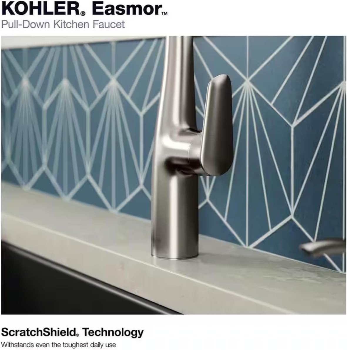 Easmor Single-Handle Pull Down Sprayer Kitchen Faucet in Vibrant Stainless