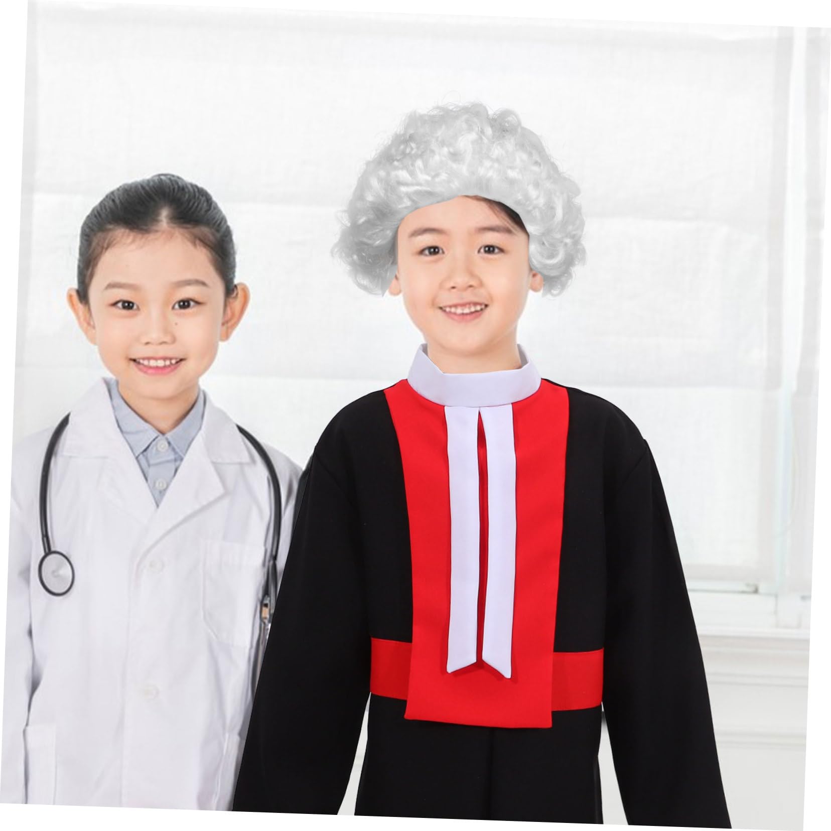 Holibanna Disfraz Infantil de Juez Unisex con Peluca y Martillo para Rol y Fiesta Talla para Accesorios de Cosplay para Desarrollo y Diversión