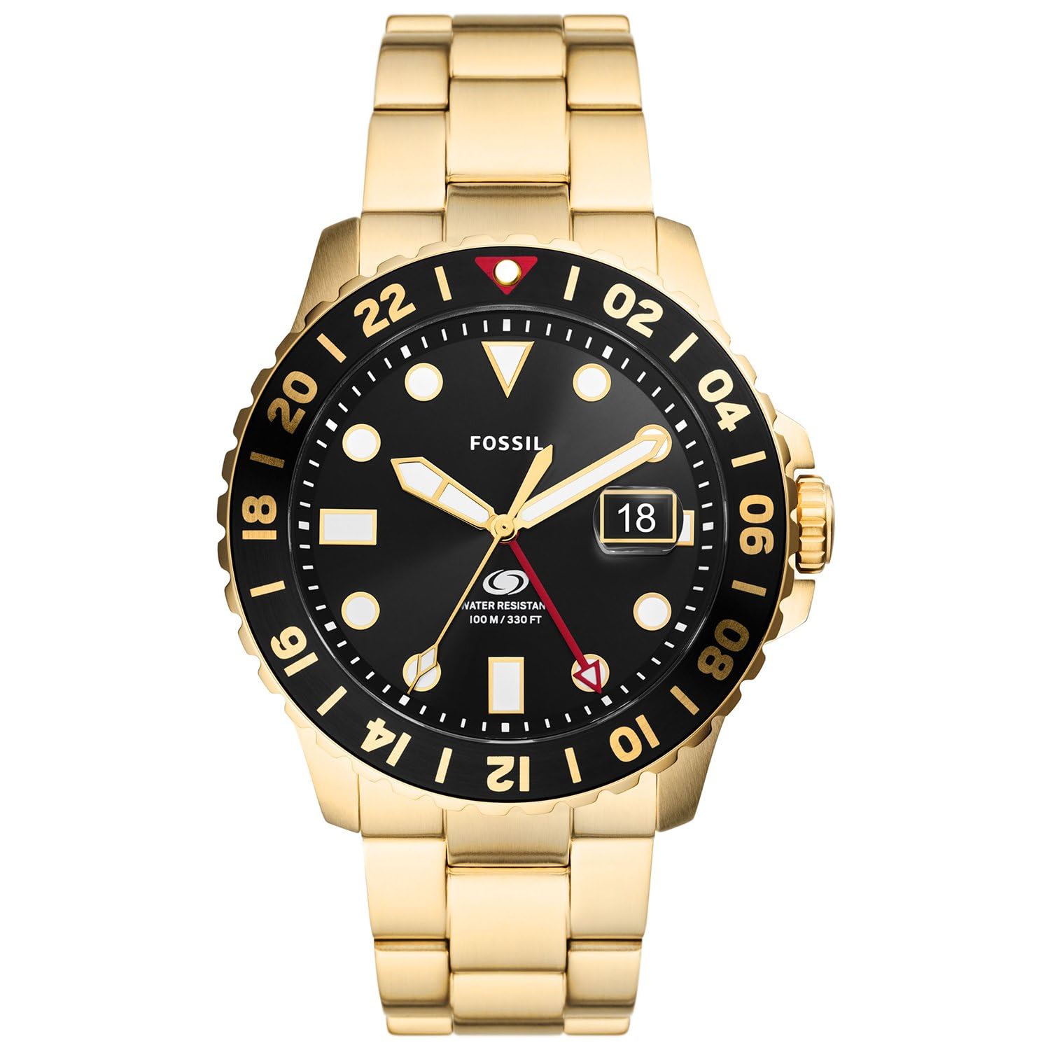 Fossil Watch for Men Fossil Blue GMT movement 46mm case size with a Stainless Steel strap FS5990
