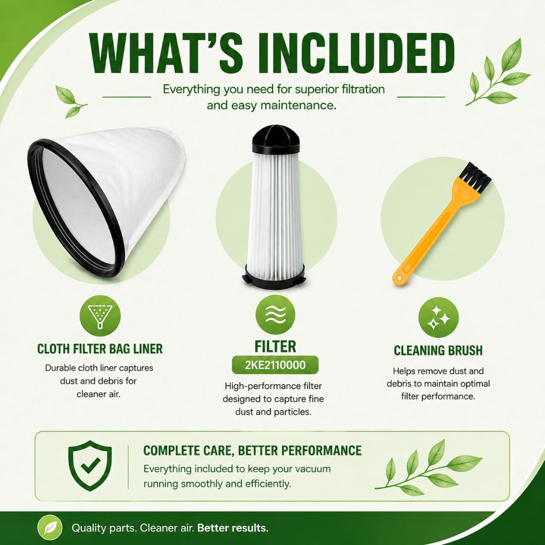Replacement Filter Compatible with Hoover C2401 commercial backpack vacuum – fits hoover backpack vacuum bags and hoover vacuum filters for shoulder vac pro – Part Number 2KE2110000 image 2