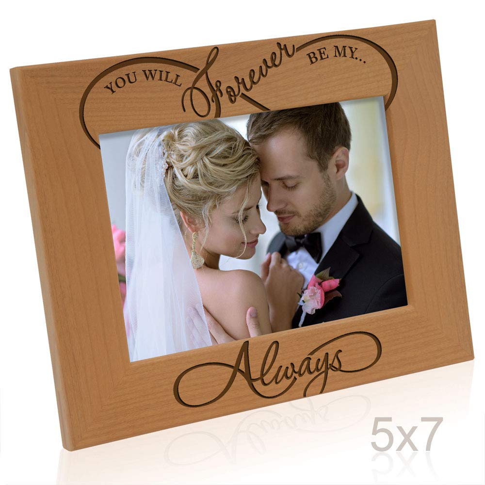 KATE POSH - You Will Forever be My Always Wood Cornice, Legno, Natural Real Wood, 5x7-Horizontal
