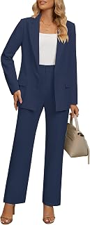 2 Piece Pant Suits for Women Dressy Blazer High Waisted Pants Sets Business Casual Outfits