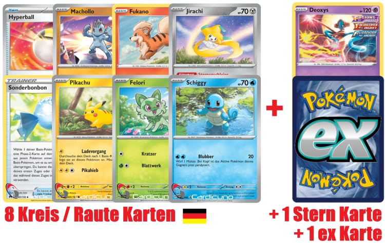 Ten Pokemon Cards Like A Booster Including Pokemon EX & Star Card