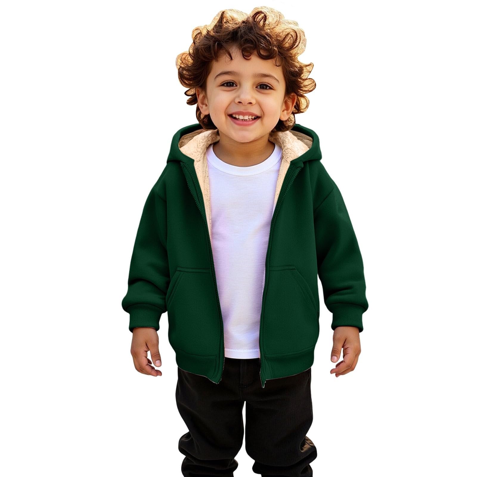 Felpa foderata in pile per bambini con cappuccio e zip
