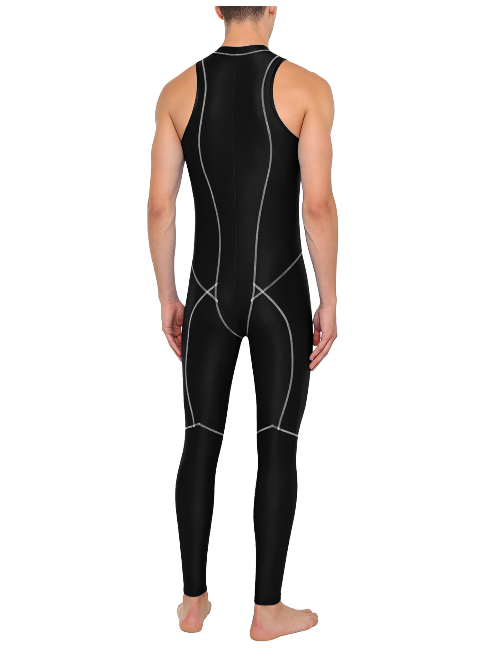 Herren Schnelltrocknend Overall Glatt Surfanzug Mitreißverschluss Sportanzug Trainingsanzug Bikini Bodysuit Tights Strand Party Mottoparty Clubwear