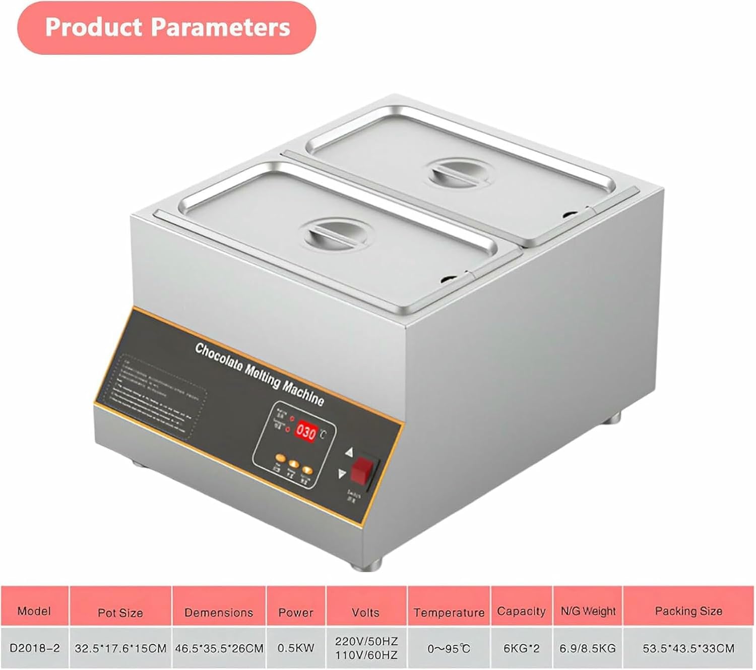 Chocolate Melting Pot Chocolate Tempering Machine, Electric Chocolate Melting Warming Fondue Pot Chocolate Warmer for Milk Coffee,4 Tank