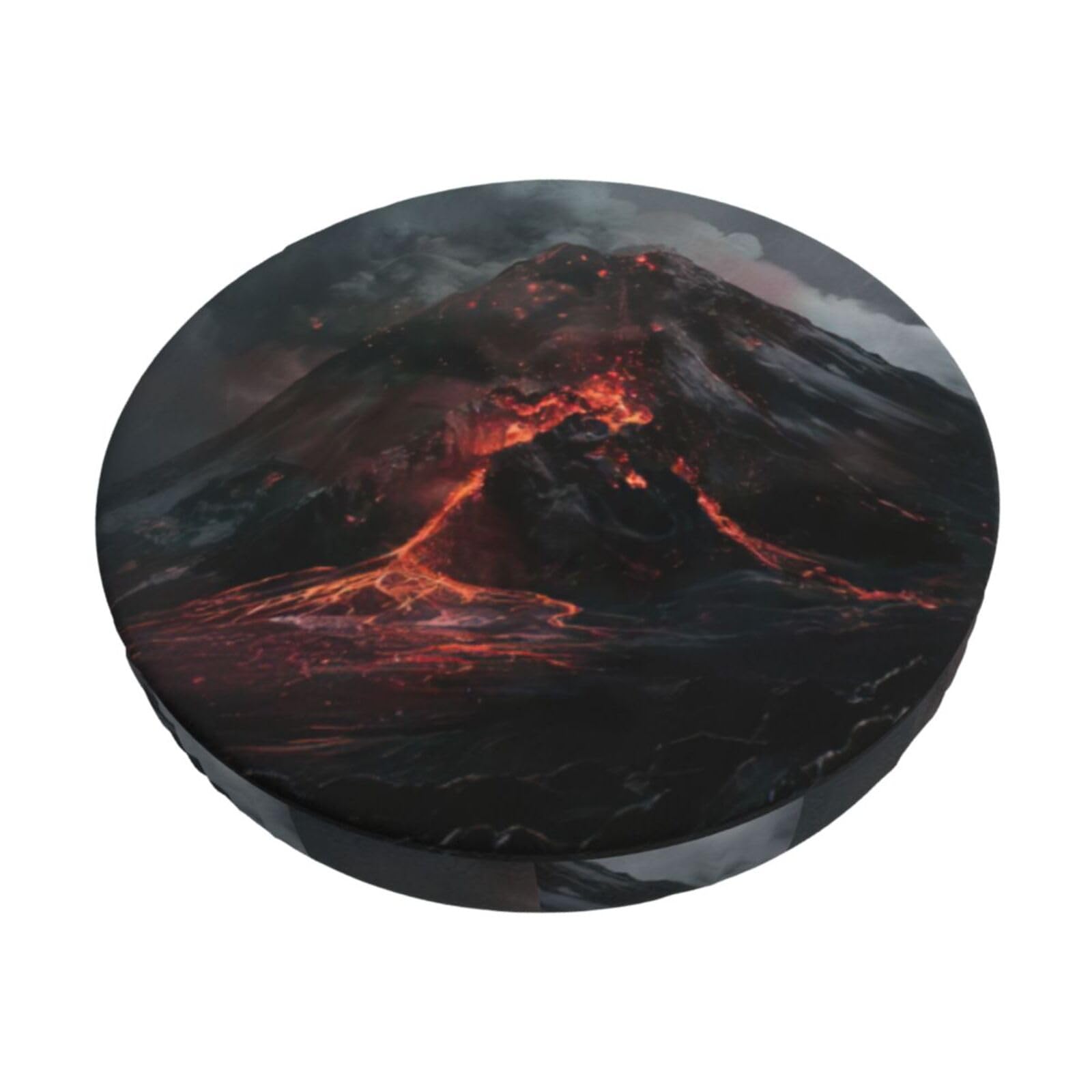 GUCHENP Volcano Print Round Bar Chair Cushion Cover,Washable Chair Protector For Indoor Home Furniture Decor