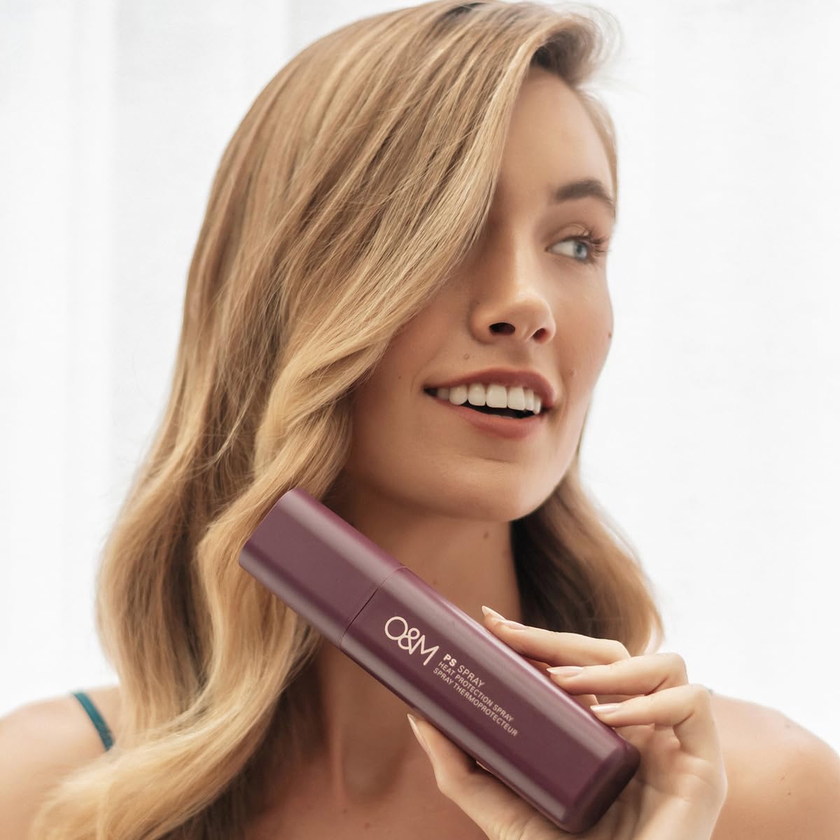 O&M PS Spray (150ml) – Hitzeschutz & UV-Schutz für alle Haartypen – Leichtes Pflegespray mit Camelina-Öl & Schwarzfichtenrinde – Vegan & tierversuchsfrei, ohne Sulfate & Silikone
