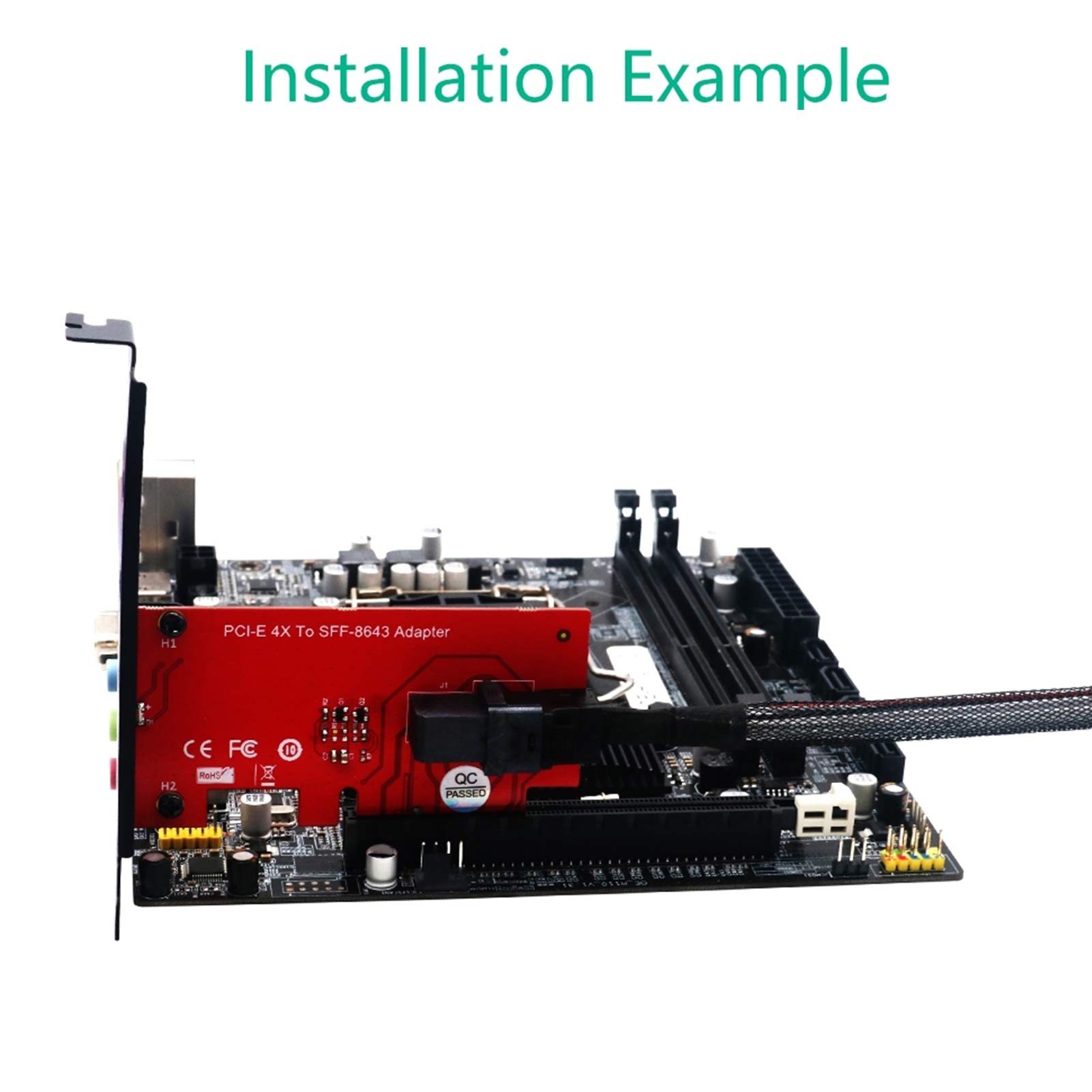 Amazon | SFF‑8643からPCI‑E  4Xアダプター、ドライバー不要アダプターカードSFF‑864336ピンロープロファイルPCIeフォームファクターコンピューター用Mini‑SAS HD  | FEIP | インターフェースカード 通販