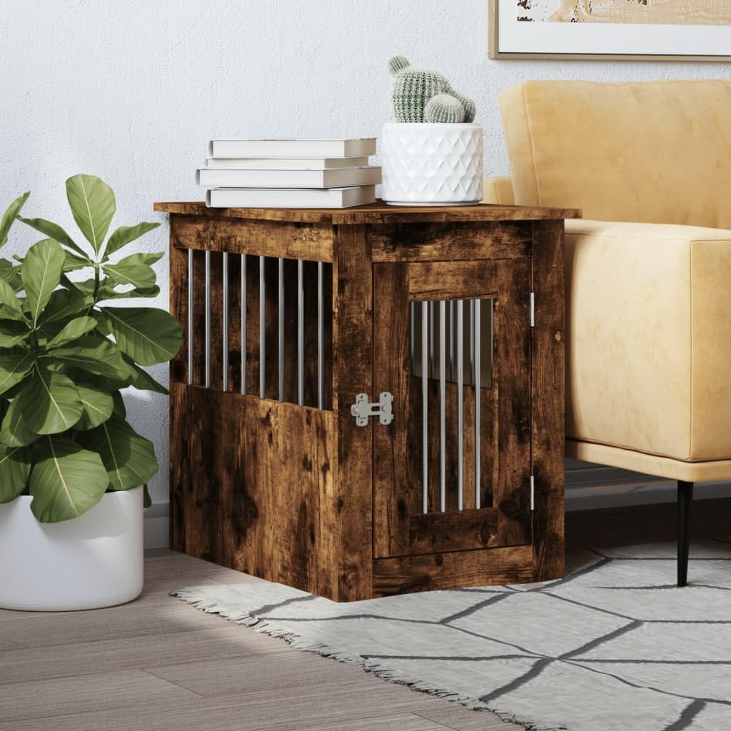 Cage chien interieur bois table de chevet niche verrouillable 45x62 cm