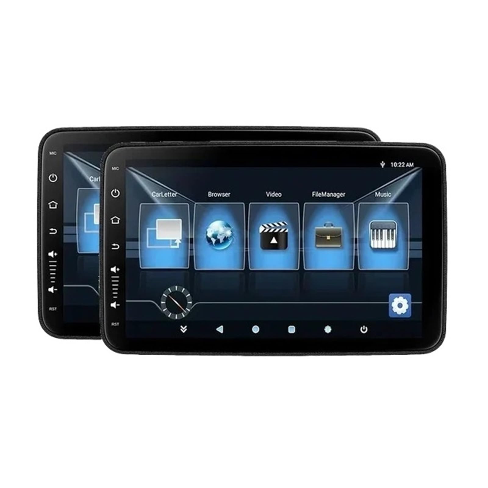 Lettore Dvd per Auto Monitor for Poggiatesta for Auto 2+32G 10.1'' Schermi Wireless for Sedile Posteriore Lettore TV Video FM BT HD Touch(2G-32G-2P)