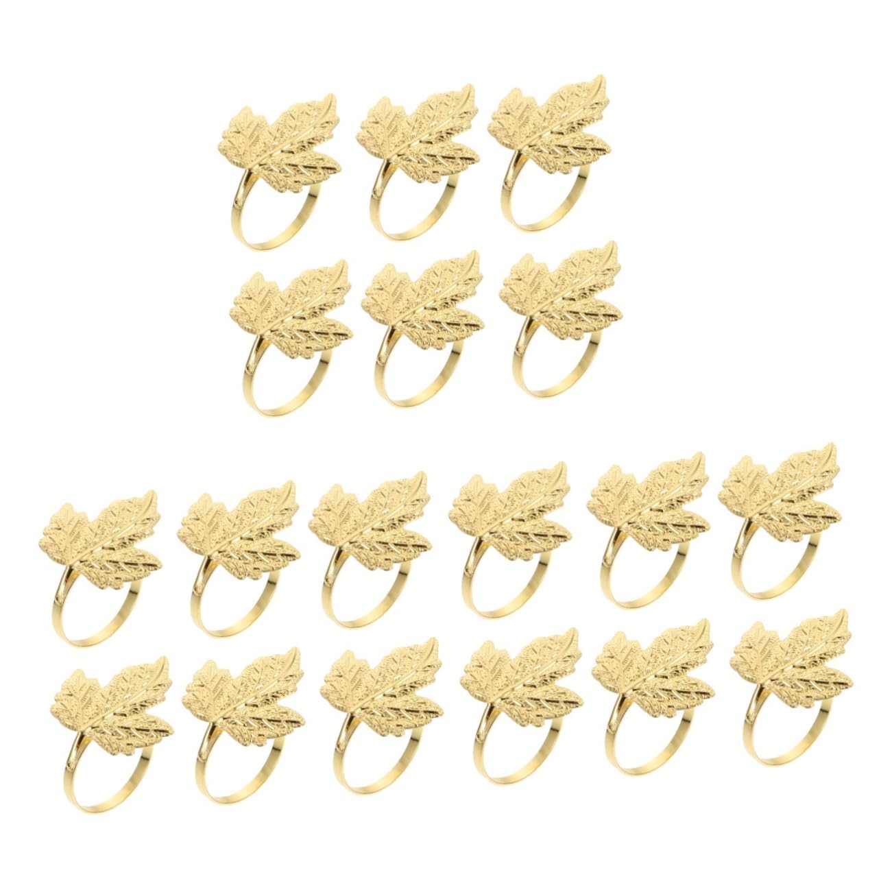 ABOOFAN 18stücke Teiliges Serviettenringe Blattdesign Tischdekoration Für Hochzeiten Und Dinnerpartys Goldene Napkin Buckles Für Stilvolles