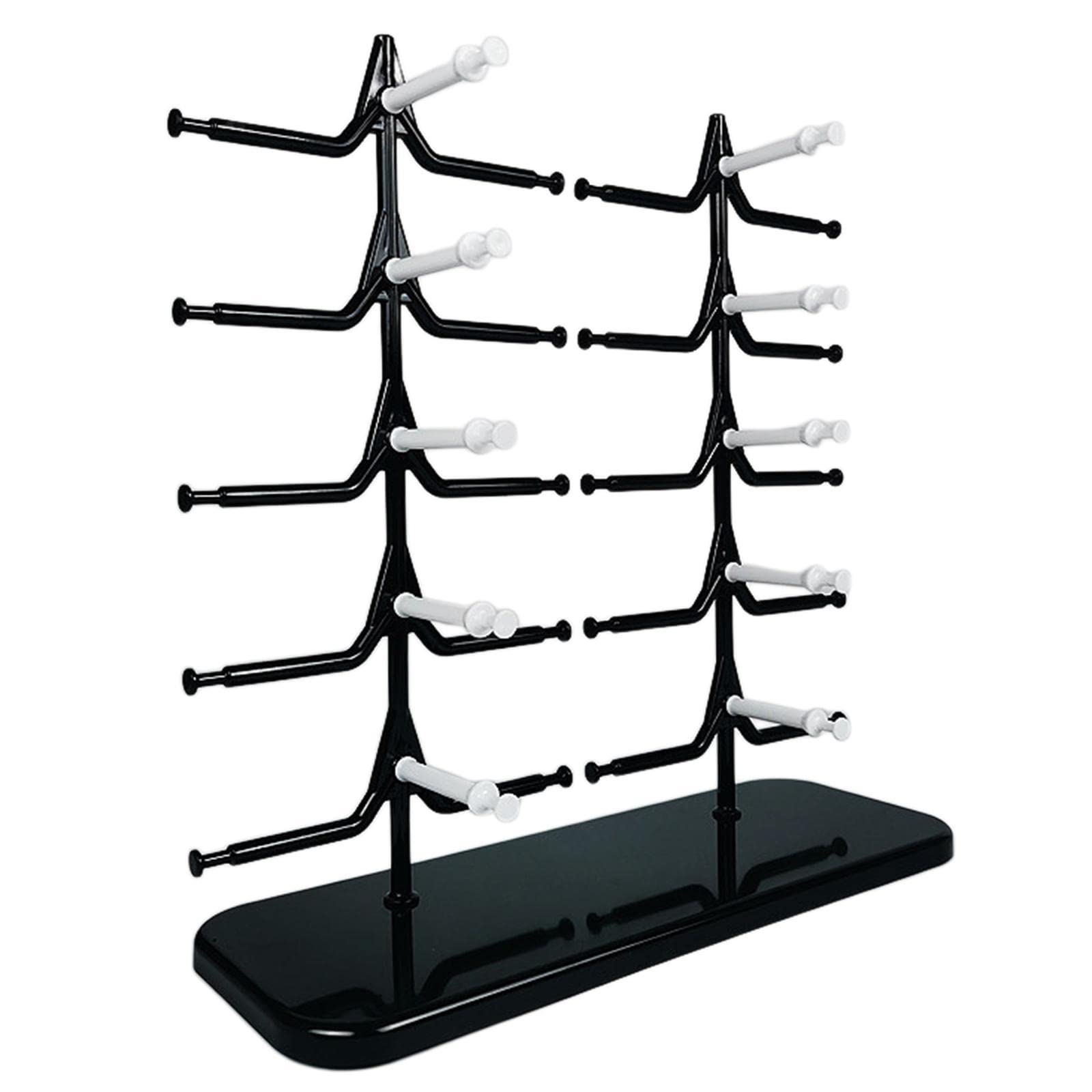 SAZ DEKOR 10 Pairs Sunglasses Display Rack Eyeglass Glasses Stand Holder Black White-image-19