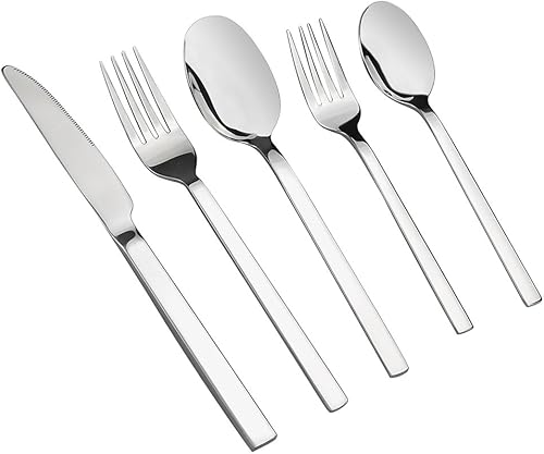 Juegos de cubiertos de acero inoxidable de 80 piezas, servicio para 16
