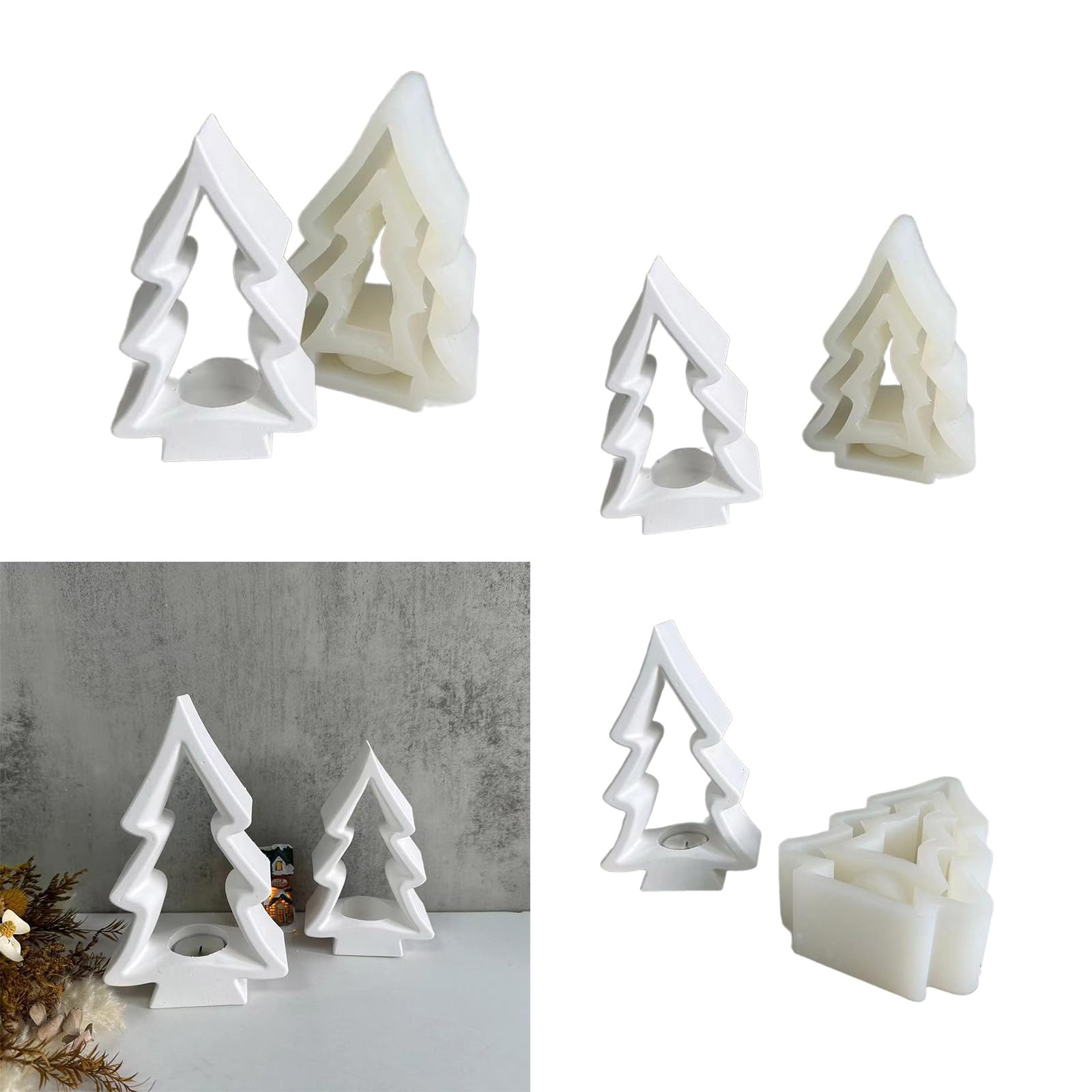 Simpatico albero di Natale candeliere stampi in silicone stampo gesso ornamento tavolo portacandele stampo soggiorno