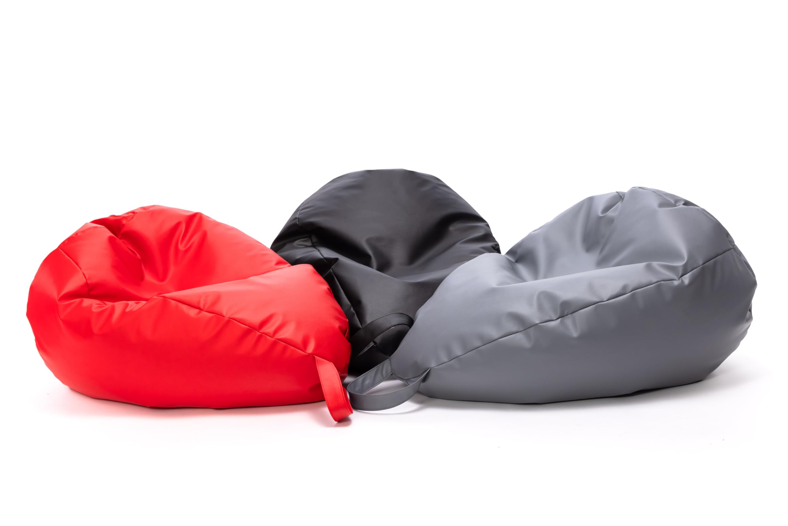 Ecopuf Pouf in similpelle con imbottitura in perline EPS, divano Etterfest, poltrona XXL per bambini, poltrona per adulti, sgabello, pouf, cameretta, sgabello da gaming, taglia S - 80x50 cm