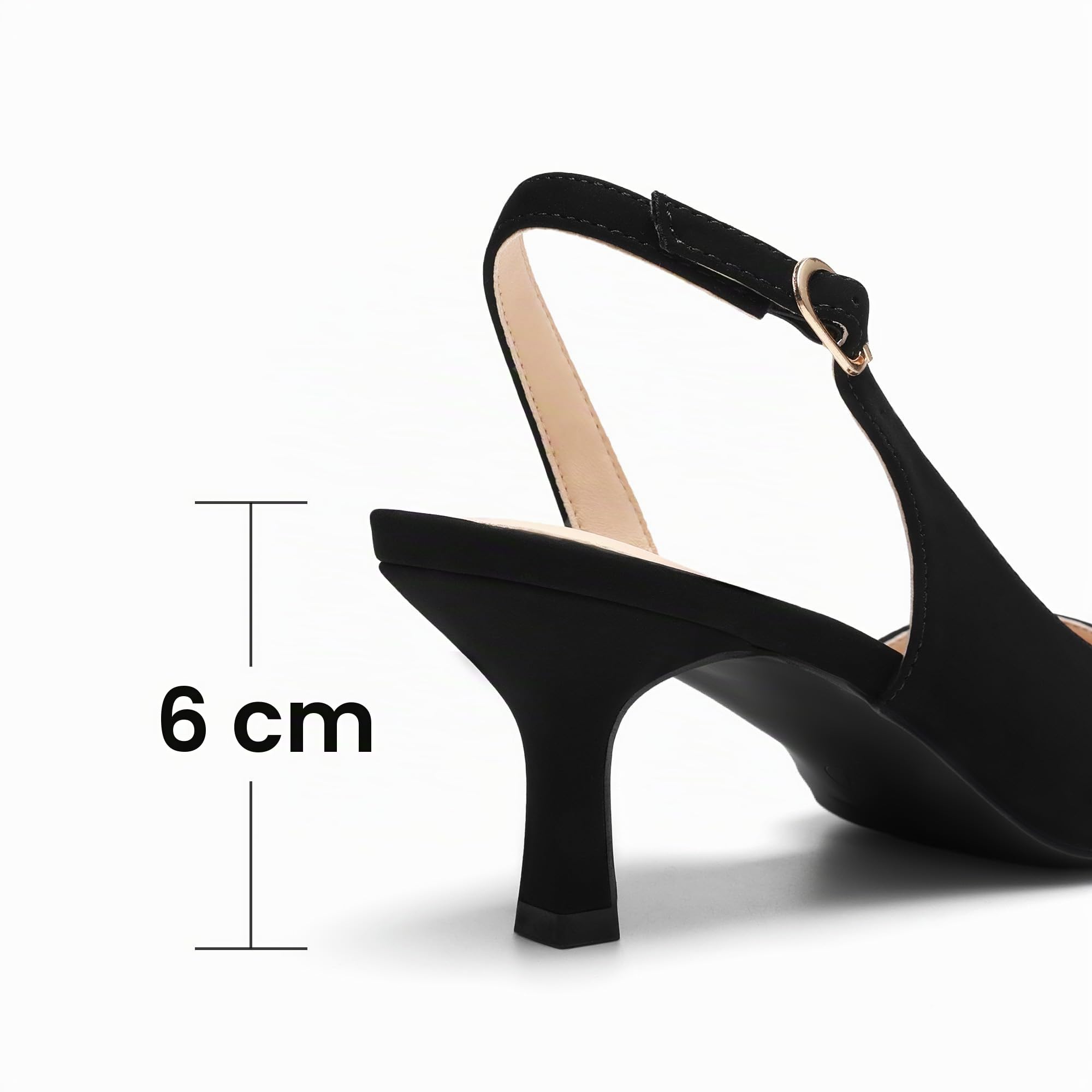 DREAM PAIRS Damen Kitten Heels Slingback Pumps Spitzzehen Niedrige Schuhe