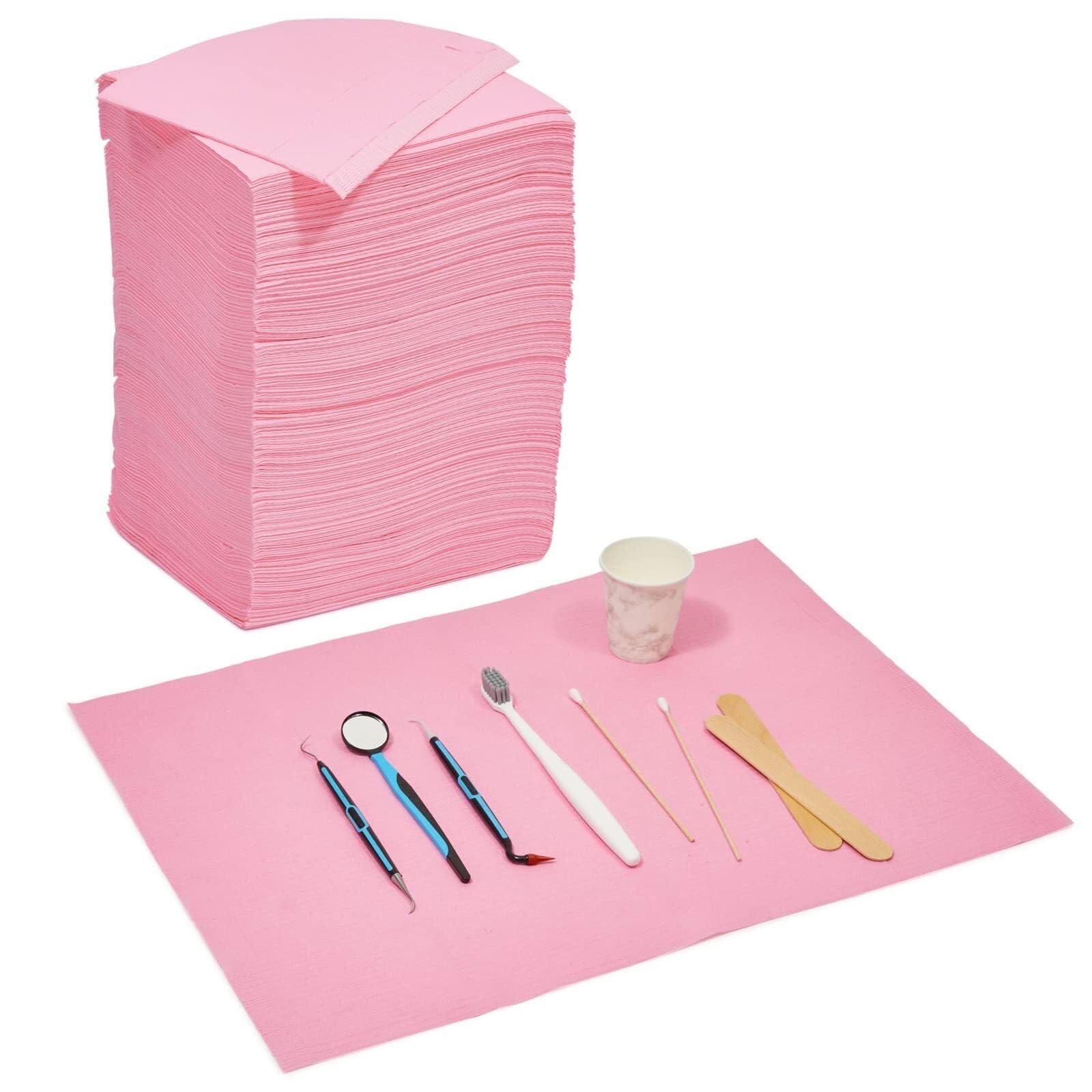Gold Cura | Dental Bibs | Dental Bibs Pink | Dental Bibs Disposable | Tattoo Bibs | 3 Ply Design: 2-Ply Paper + 1-Ply Film | Size: 13" x 18" | Pack of 50 Bibs-picture-22