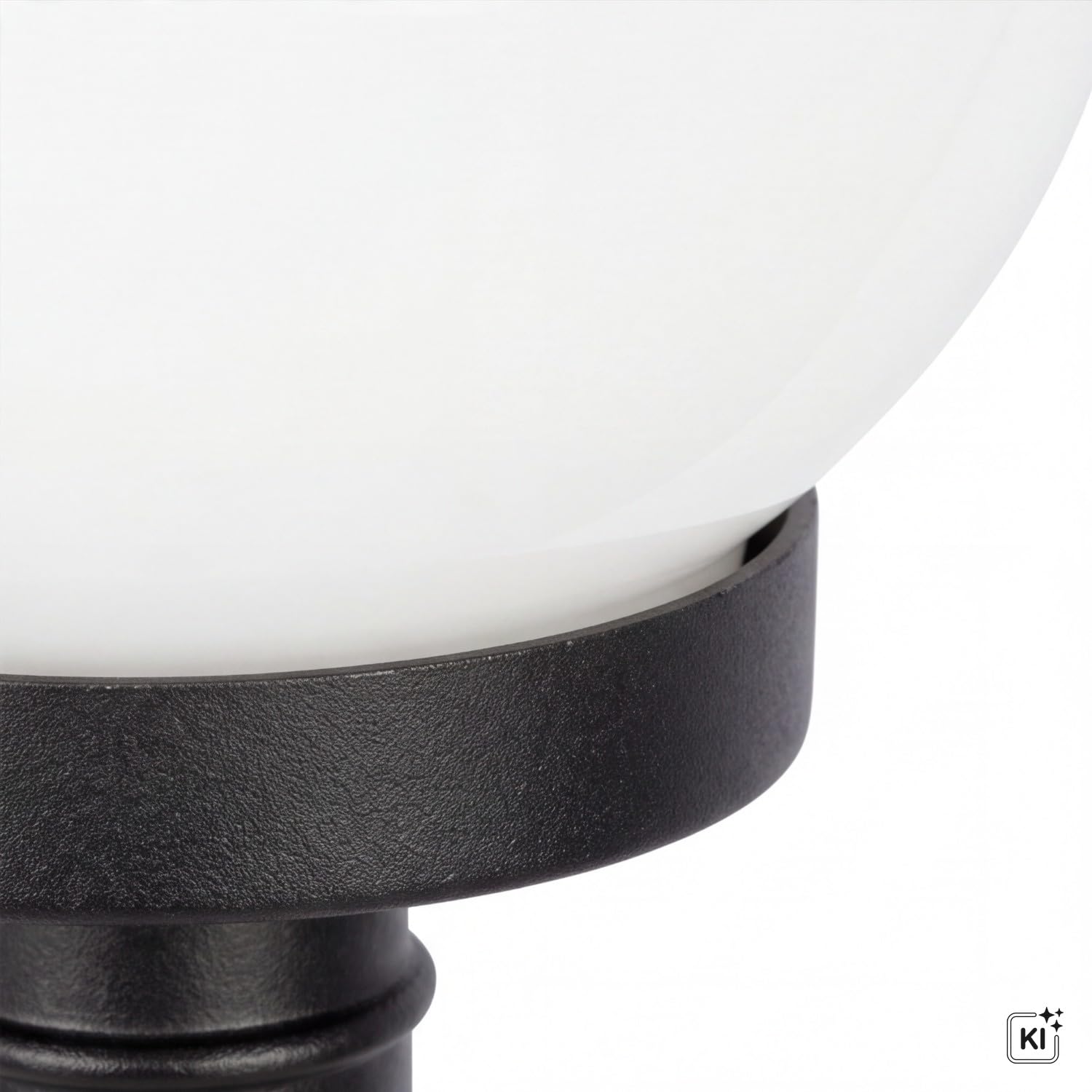 Licht-Erlebnisse Hoflampe Schwarz Weiß Kugelschirm IP43 Vintage E27 NINETTE Außenleuchte Wand Hauseingang Terrasse