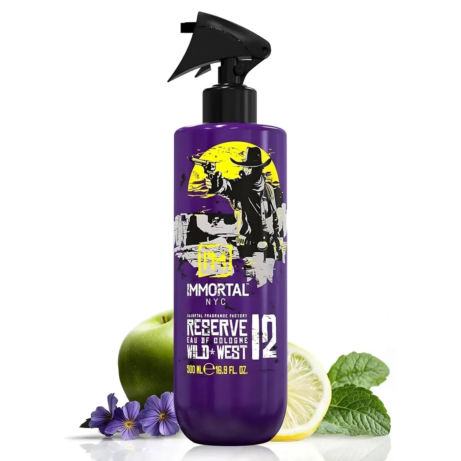 Immortal NYC Reserve 12 Wild West, After Shave Spray Body/Face Men's Cologne,17oz, Exclusive Barbers, Softens Skin, Refreshes, Disinfects and Relieves