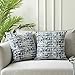ROMANDECO Jacquard Decorative Throw Pillow Covers for Couch Set of 2, 18x18 Inches, Navy Blue