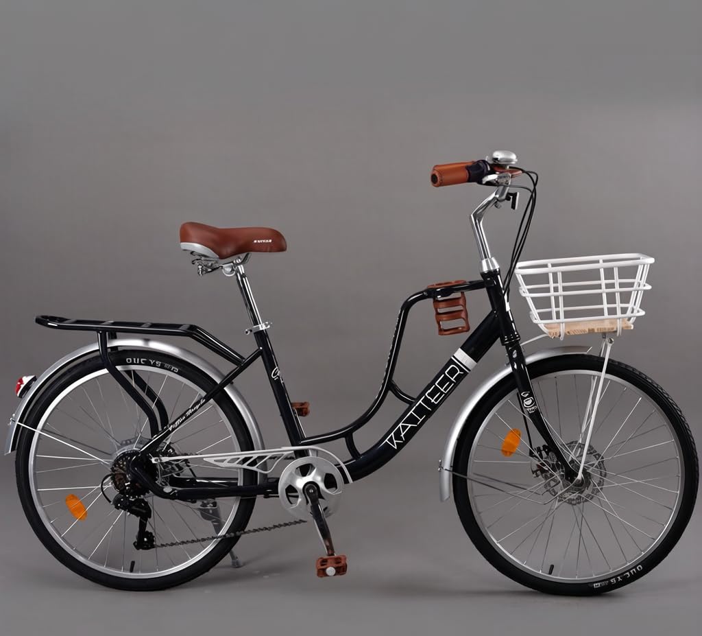 Amazon | 24/26インチ 自転車 通勤用 通学用 シティサイクル 6段ギヤ
