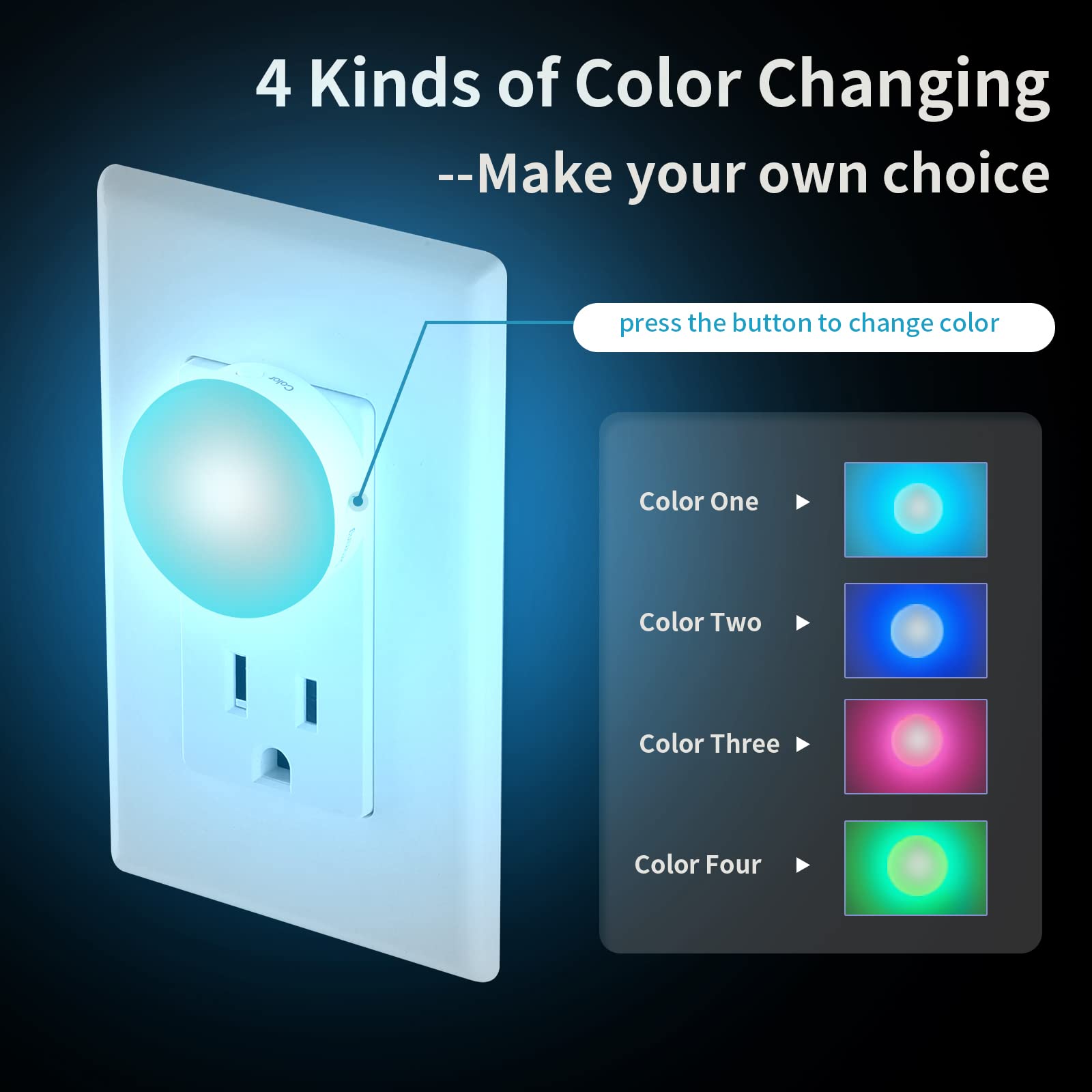 4pcs Smart Plug Mini Bundle with 4pcs 3CCT Night Light and 4pcs 4Color Night Light — view 4