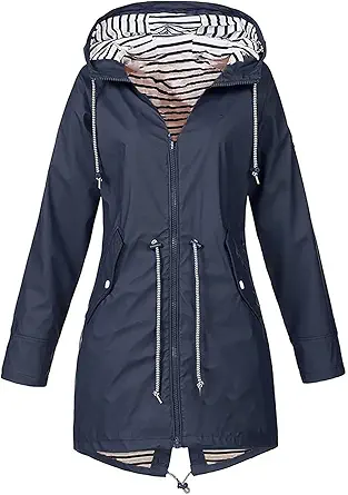 OIOLOYJM Yellow Rain Jacket Womens Waterproof with Hood Light Weight Jackets for Women Casual Fall Winter Plus Size Raincoat