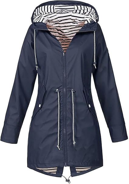 OIOLOYJM Yellow Rain Jacket Womens Waterproof with Hood Light Weight Jackets for Women Casual Fall Winter Plus Size Raincoat
