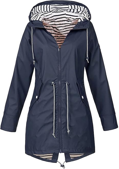 OIOLOYJM Yellow Rain Jacket Womens Waterproof with Hood Light Weight Jackets for Women Casual Fall Winter Plus Size Raincoat