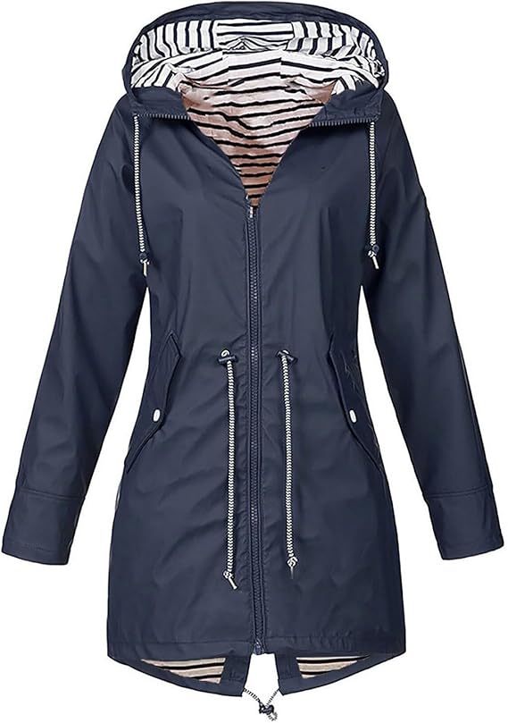 OIOLOYJM Yellow Rain Jacket Womens Waterproof with Hood Light Weight Jackets for Women Casual Fall Winter Plus Size Raincoat