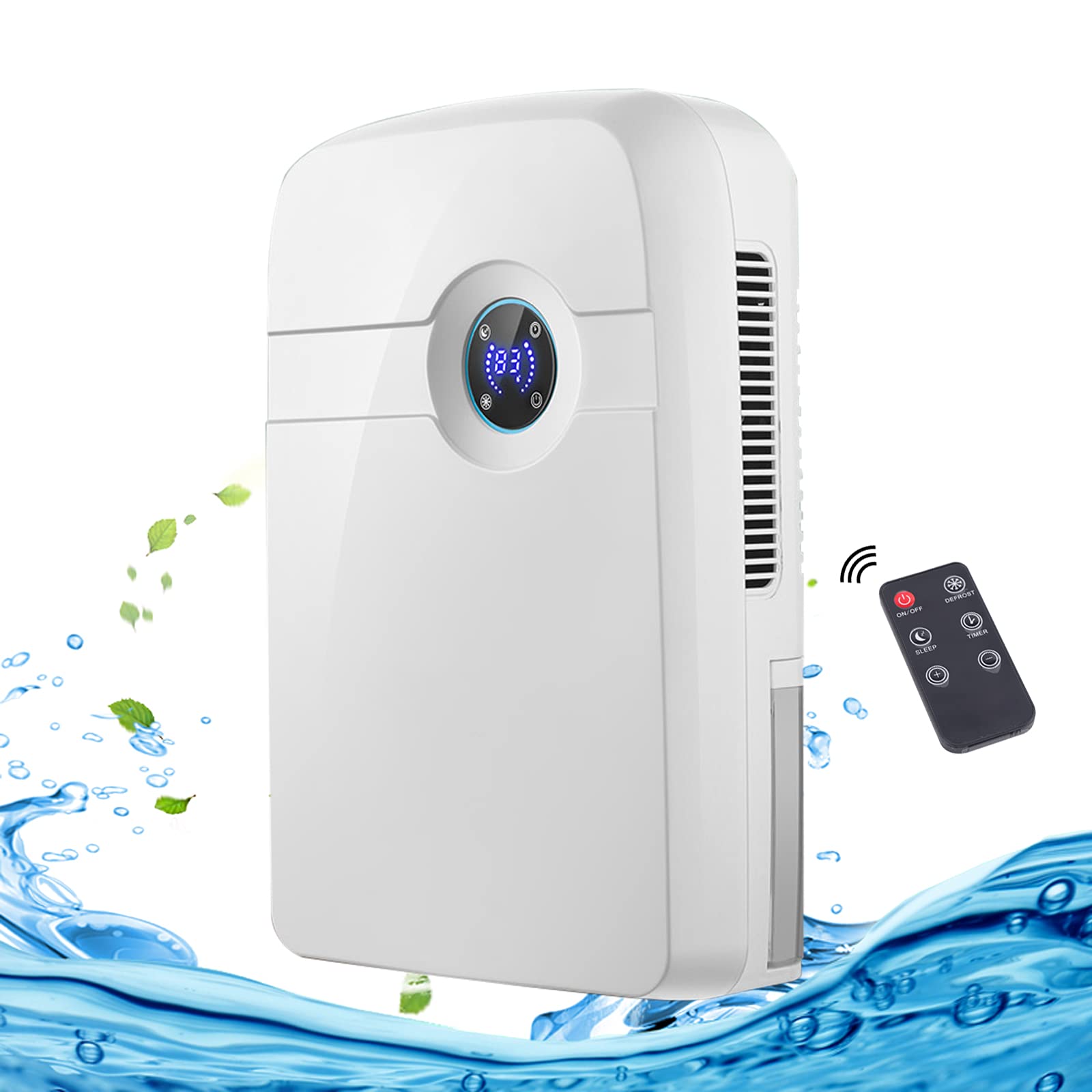 Deumidificatore elettrico con tubo di scarico, serbatoio dell'acqua da 2,5 l, deumidificazione dell'aria silenziosa, asciuga ambienti fino a 500 ml al giorno