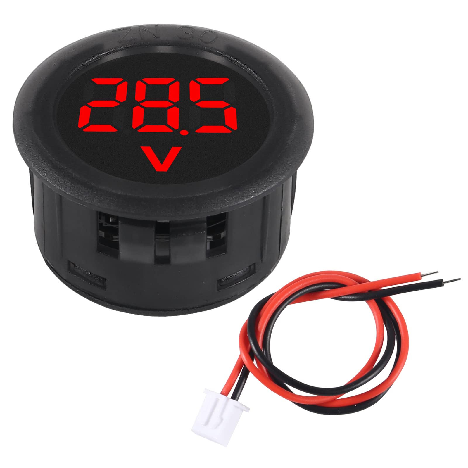 5 x DC 4–100 V LED-Digitalanzeige, rundes Zwei-Draht-Voltmeter, DC Digital-Voltmeter-Kopf-Display, umgekehrter Anschluss-Schutz