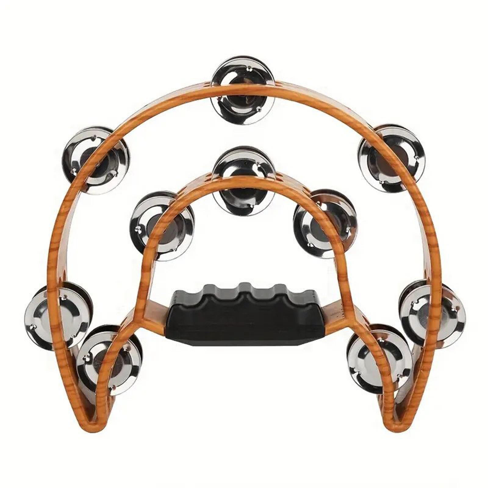Doppelreihiges Tamburin, Schlaginstrument, Klarer Klang, Ergonomischer Griff, Metall für Bühne, Karaoke, Kinder Und
