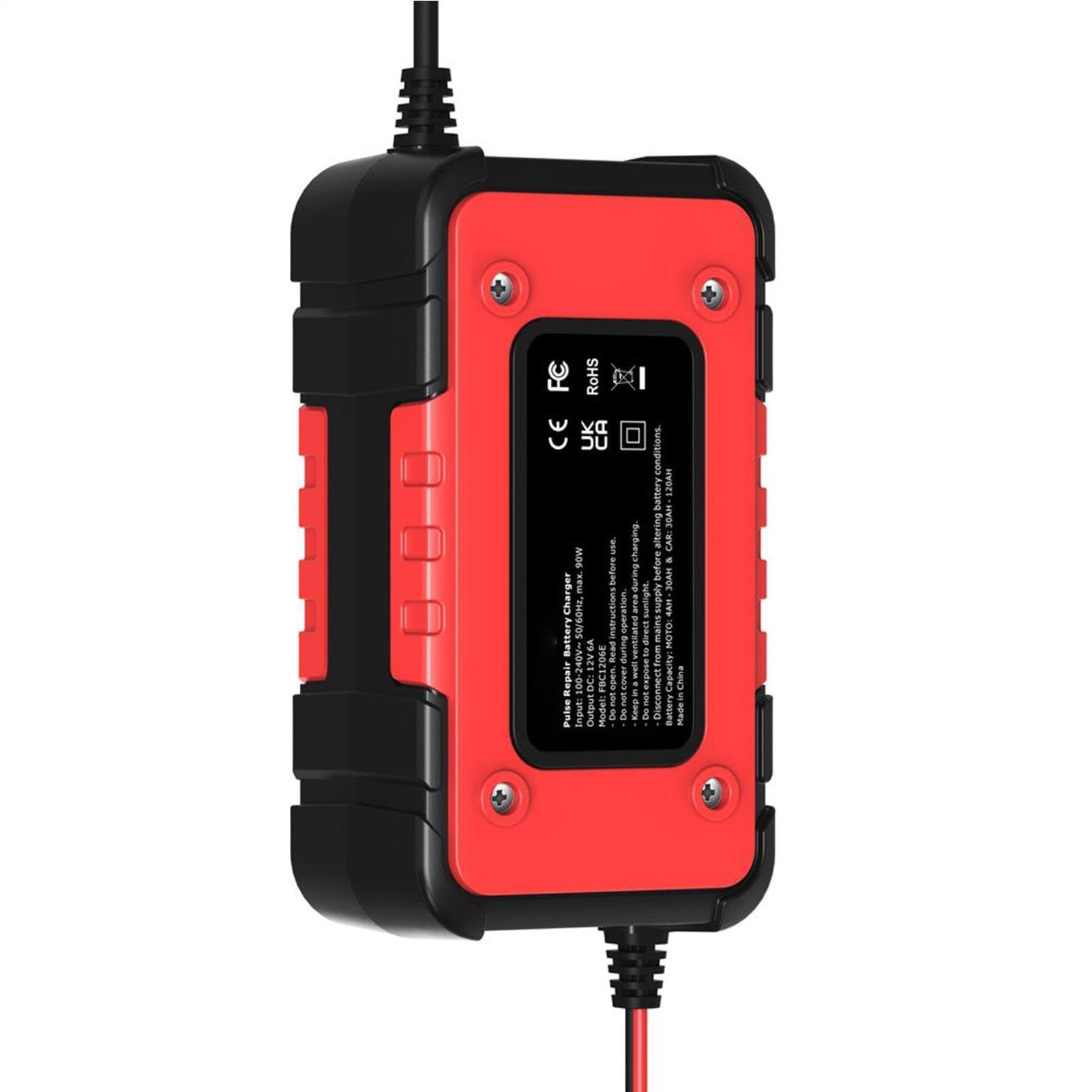 Caricabatteria Auto Mantenitore Desolfatore Automatico Intelligente a | Caricatore di manutenzione 12 V 6 A Desulfatore intelligente per auto, camion, barca, MTB, garage, esterno