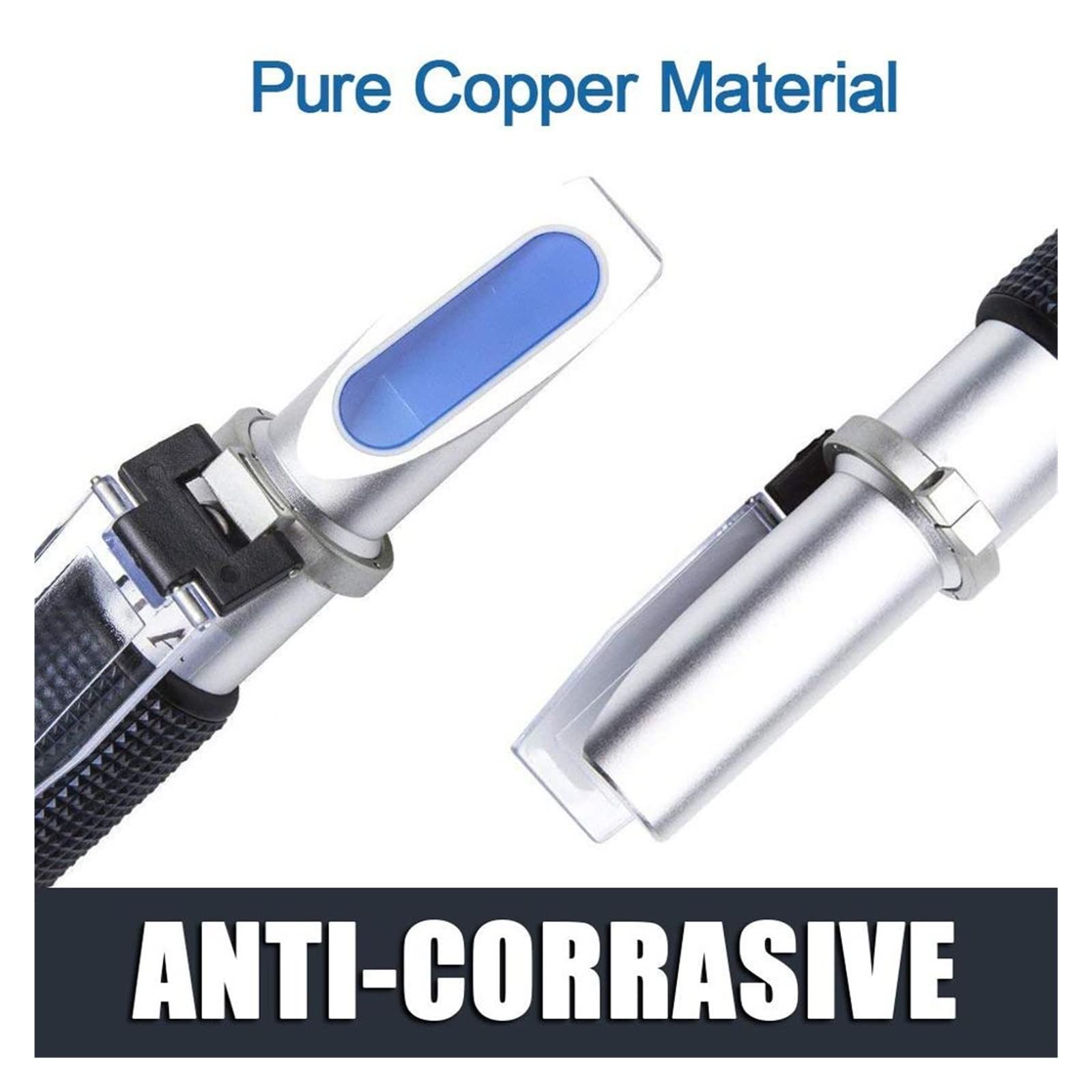 PROPFE Réfractomètre Réfractomètre d'eau de mer ATC 0-10% Salinité 1.000-1.070 Salinomètre d'eau de mer à gravité spécifique de sel pour Aquarium (Couleur : avec boîtier en Plastique)